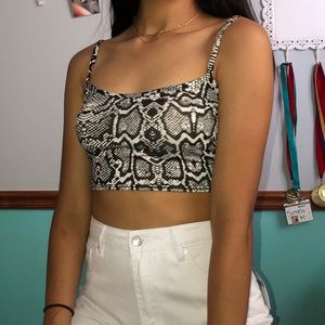 Snake Print Crop Top